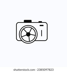 icon vector camera photography illustration, lens, sign, photo, digital, flash, technology, graphic, equipment, capture, design, black, simple, film, element, image, shutter, photograph, 