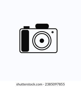 icon vector camera photography illustration, lens, sign, photo, digital, flash, technology, graphic, equipment, capture, design, black, simple, film, element, image, shutter, photograph, 