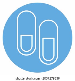Vector de iconos de la cápsula 3 - Estilo de ojos azules - Ilustración simple, trazo editable, vector de plantilla de diseño, Buena para impresiones, carteles, anuncios, anuncios, gráficos de información, etc.