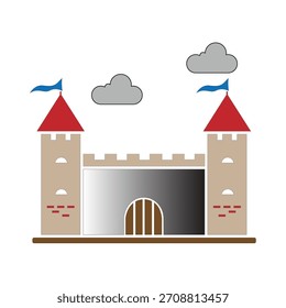 ícone vetor castelo ilustração design moda