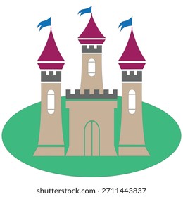 icon vector castle sign illustration design trendy