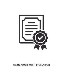 Сertificate icon. Vector certificate icon. License icon. Premium quality. Achievement badge. Quality mark. Check mark. Vector check mark. Approved. Extended license. Contract. Agreement. Quality seal