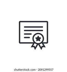 Сertificate icon. Vector certificate icon. License icon. Premium quality. Achievement badge. Quality mark. Star. Approved. Extended license. Contract icon. Agreement. Quality seal. Patent sign. Seal