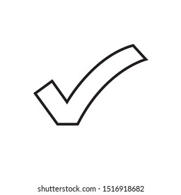 Icon Vector Checkmark Stroke Only On White Background No Fill 4