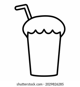 Icon Vector of Chocolate Shake - Line Style - Simple illustration, Editable stroke, Design template vector, Good for prints, posters, advertisements, announcements, info graphics, etc.