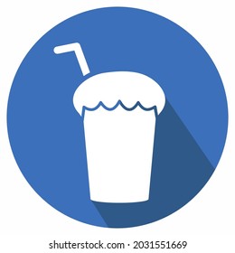 Icon Vector of Chocolate Shake - Long Shadow Style - Simple illustration, Editable stroke, Design template vector, Good for prints, posters, advertisements, announcements, info graphics, etc.