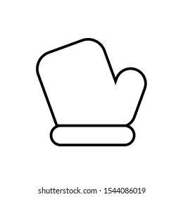 Icon Vector Christmas Mitten Winter Glove Outline Only No Fill On White Background. 
Flat Icon For Web, Apps, Or Design Product EPS10. Christmas Ornament Decoration.