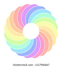 Icon vector circle overlap with rainbow pastel color background