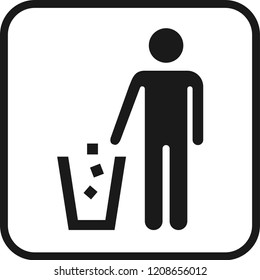 an icon vector of clean area, glyph design, black color, modern style, common public sign 