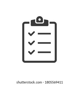 Icon vector clipboard checklist on white background