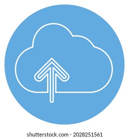 Icon Vector of Cloud with upward arrow - Blue Eyes Style - simple illustration. Editable stroke. Design template vector.outline style design.Vector graphic illustration
