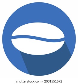 Vector de iconos de grano de café - Estilo de sombra larga - Ilustración simple, trazo editable, vector de plantilla de diseño, Buena para impresiones, carteles, anuncios, anuncios, gráficos de información, etc.