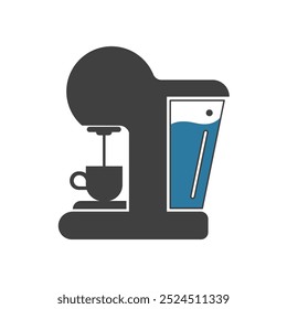 Icon vector of the coffee machine with fulling water tank for your daily dose of coffee in every morning at your home or office.