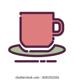 Icon Vector of Coffee Mug I - Line Cut Style - Simple illustration, Editable stroke, Design template vector, Good for prints, posters, advertisements, announcements, info graphics, etc.