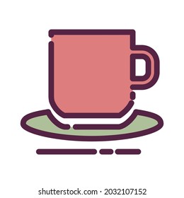 Icon Vector of Coffee Mug I - Line Cut Style - Simple illustration, Editable stroke, Design template vector, Good for prints, posters, advertisements, announcements, info graphics, etc.