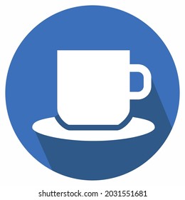 Icon Vector of Coffee Mug I - Long Shadow Style - Simple illustration, Editable stroke, Design template vector, Good for prints, posters, advertisements, announcements, info graphics, etc.