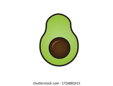 icon vector colorful one avocado slice