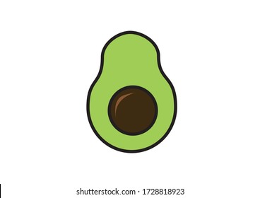 icon vector colorful one avocado slice 