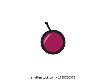 icon vector colorful single grape