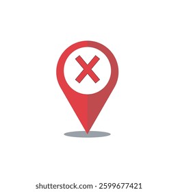 icon vector cross circle pin map