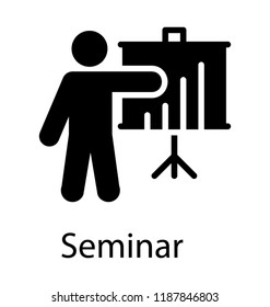 An icon vector denoting presenter in seminar 