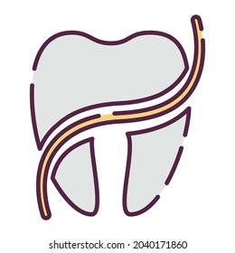 Icon Vector of Dental Floss - Line Cut Style - Simple illustration, Editable stroke, Design template vector, Good for prints, posters, advertisements, announcements, info graphics, etc.