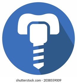 Icon Vector of Dental Implants - Long Shadow Style - Simple illustration, Editable stroke, Design template vector, Good for prints, posters, advertisements, announcements, info graphics, etc.
