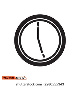 icon vector design of at 5 o'clock, line style, perfect pixel, good for template web