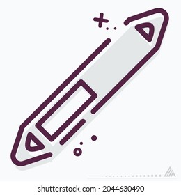 Vector de iconos de lápiz de doble ojo - Modelo MBE - Ilustración simple, trazo editable, vector de plantilla de diseño, Buena para impresiones, carteles, anuncios, anuncios, gráficos de información, etc.