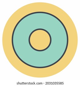 Vector de iconos de anillos - Estilo de mate de color - Ilustración simple, trazo editable, vector de plantilla de diseño, Buena para impresiones, carteles, anuncios, anuncios, gráficos de información, etc.