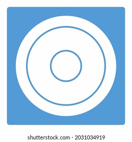 Icon Vector of Doughnut - White Moon Style - Einfache Illustration, bearbeitbarer Strich, Design Template Vektor, Gut für Drucke, Plakate, Anzeigen, Ankündigungen, Infografiken, etc.