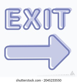 Icon Vector of Exit 2 - Two Tone Style - Simple illustration, Editable stroke, Design template vector, Good for prints, posters, advertisements, announcements, info graphics, etc.