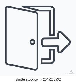 Icon Vector of Exit - Line Style - Simple illustration, Editable stroke, Design template vector, Good for prints, posters, advertisements, announcements, info graphics, etc.
