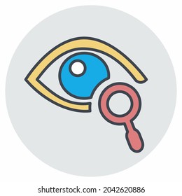 Icon Vector of Eye Exam  - Color Mate Style - Simple illustration, Editable stroke, Design template vector, Good for prints, posters, advertisements, announcements, info graphics, etc.