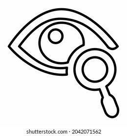 Icon Vector of Eye Exam  - Line Style - Simple illustration, Editable stroke, Design template vector, Good for prints, posters, advertisements, announcements, info graphics, etc.