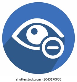 Icon Vector of Eye Exam - Long Shadow Style - Simple illustration, Editable stroke, Design template vector, Good for prints, posters, advertisements, announcements, info graphics, etc.