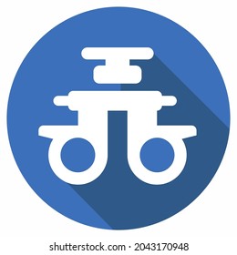 Icon Vector of Eye Exam  - Long Shadow Style - Simple illustration, Editable stroke, Design template vector, Good for prints, posters, advertisements, announcements, info graphics, etc.