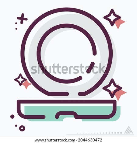 Icon Vector of Eye Shadows 2 - MBE Syle - Simple illustration, Editable stroke, Design template vector, Good for prints, posters, advertisements, announcements, info graphics, etc.
