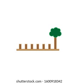 icon vector, felled forest formed with simple shapes