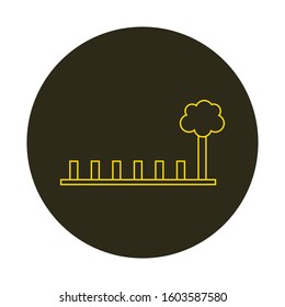 icon vector, felled forest formed with simple shapes