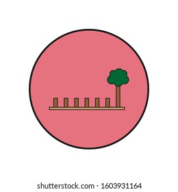 icon vector, felled forest formed with simple shapes