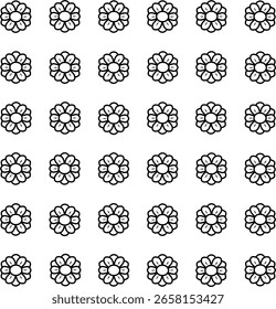 Diseño de flores de Vector de icono, con varias Formas de diseño y marco, con un estilo de contorno negro dibujado a mano para verano, verano y flores.