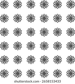 design de flores vetor ícone, com várias formas de design e quadro, com um estilo de contorno preto desenhado à mão para verão, verão e flores.