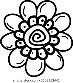 icon vector flowers design, with various design shapes and frame, with a hand drawn black outline style for summer, summer and flowers.