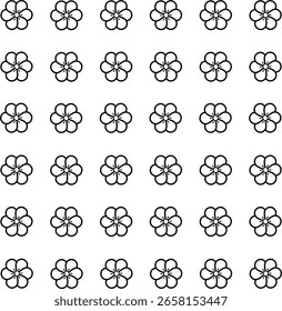 Diseño de flores de Vector de icono, con varias Formas de diseño y marco, con un estilo de contorno negro dibujado a mano para verano, verano y flores.