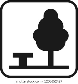 an icon vector of garden illustration, glyph design, black color, modern style, common public sign 