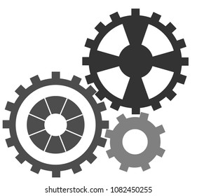 icon vector gears, settings symbol, industrial element, clockwork, system settings. vector illustration