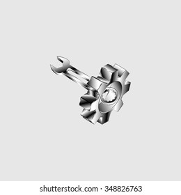 Icon vector. gears and wrench.