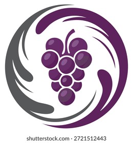 Icono Vector de uva aislado perfecto para ilustraciones de frutas logotipo de diseño de envases de alimentos o proyectos de obras de arte educativas decorativas