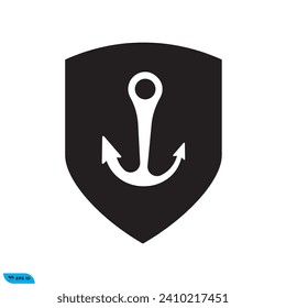 Gráfico vectorial de iconos del escudo de anclaje